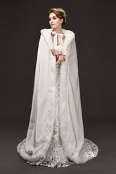 Warm Luxury Tulle Ivory Sleeveless Casual Cathedral Wedding Wraps